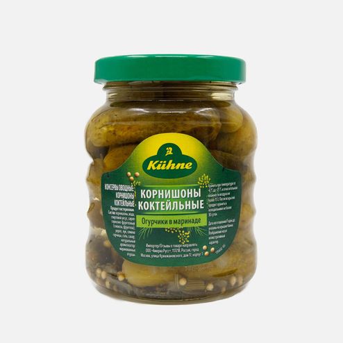 Корнишоны Кюне коктейльные в маринаде ст/б 180г