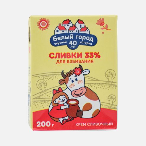 Продукт сливоч Белый город Сливки д/взбивания ультр 33% 200г