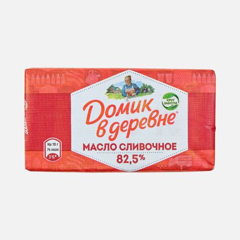 Масло Домик в деревне 82.5% сладкосливочное фольга 180г