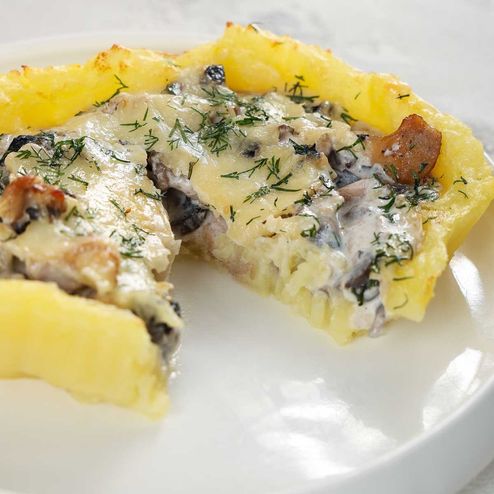 Гнезда картофельные с курицей и грибами вес