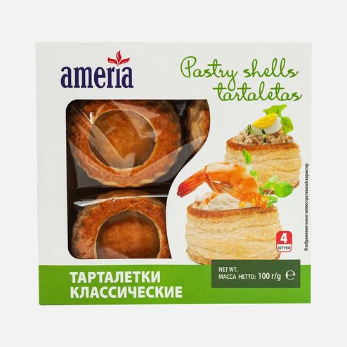 Тарталетки Америя классические круглые 4шт 100г