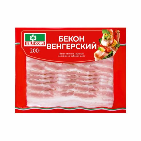 Бекон Дымов с/к нарезка в/у 200г