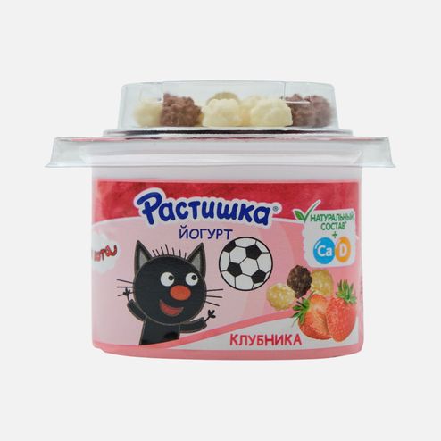 Йогурт Растишка Клубника со злаковым драже 3% пл/ст 115г