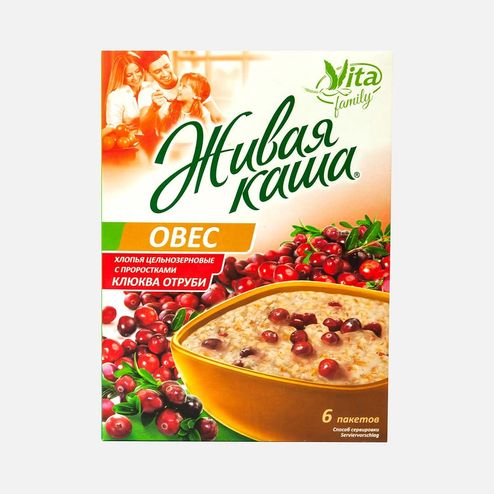 Хлопья Вита Живая каша Овес Клюква и отруби к/к 6*35г