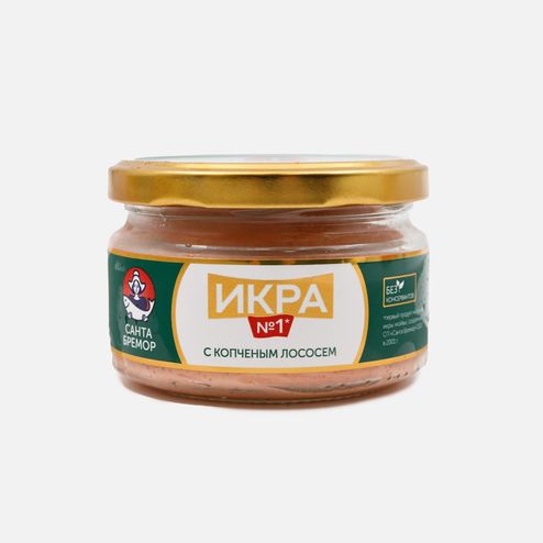 Икра Санта Бремор деликатесная с копченым лососем 180г