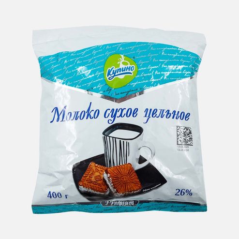Молоко сухое Купино цельное 26% пл/пак 400г