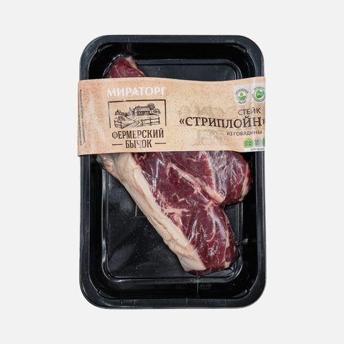 Стейк Мираторг Стриплойн из говядины охл в/у 500г