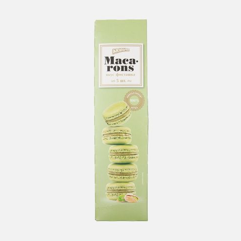 Пирожное Акульчев Макарон со вкус фисташки миндальное к/к 60г
