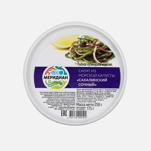 Салат Меридиан Сахалинский сочный из морской капусты пл/б 250г