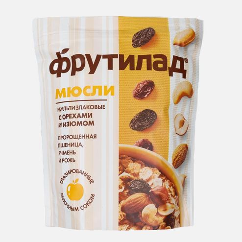 Мюсли Фруктовая Энергия мультизлак с орехами и изюмом к/к 270г