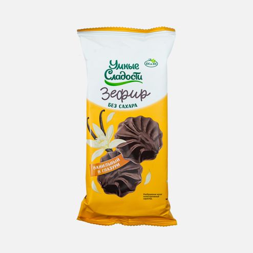 Зефир Умные сладости вкус ванили со стевией глазиров 60г