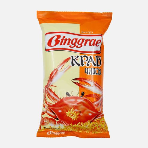 Чипсы Бингрэ Краб пл/уп 80г 
