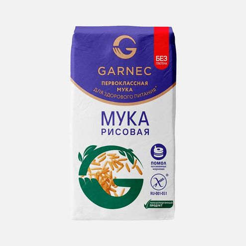 Мука Гарнец рисовая без глютена 500г