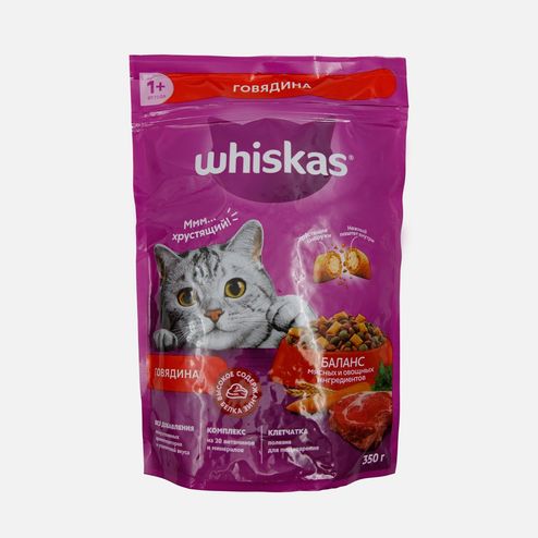 Корм Вискас Вкусн подушеч с паштет Говядина от 1года пл/уп 350г