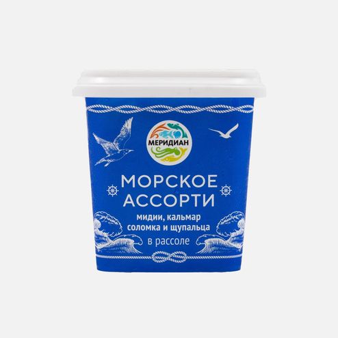 Морское ассорти Меридиан в рассоле пл/б 250г