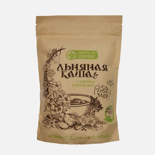 Каша Лакомства для здоровья льняная с кэробом и кунжутом 400г