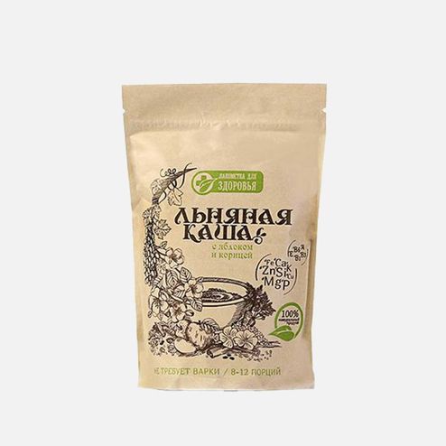 Каша Лакомства для здоровья льняная с яблоком и корицей 400г