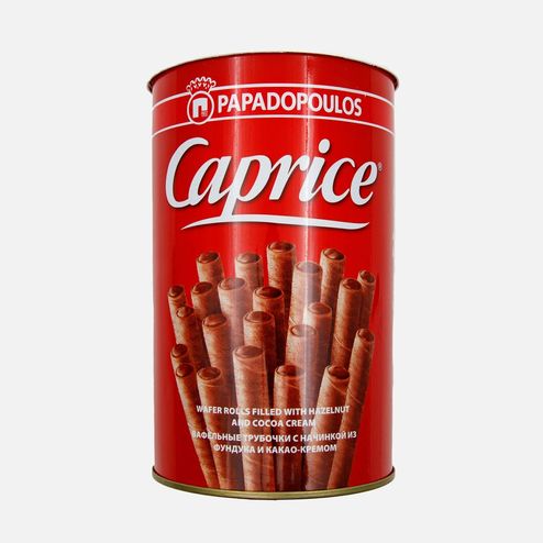 Трубочки вафельн Пападопулос Каприз с начинкой фундук/какао-крем 250г