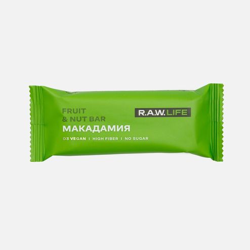 Батончик Рав Лайф Макадамия без сахара D3 веган 47г