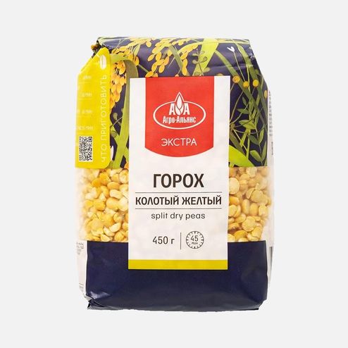 Горох Агро-Альянс Экстра колотый желтый 450г
