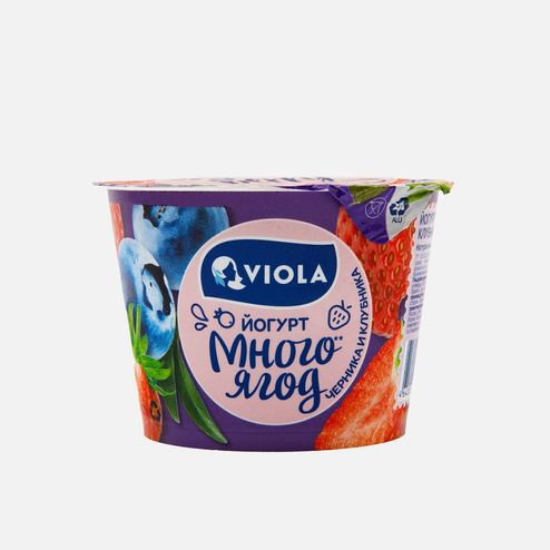 Йогурт Виола Вери Берри с черникой и клубникой 2.6% пл/ст 180г