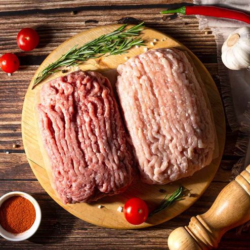 Фарш из говядины и курицы п/ф 1кг вес