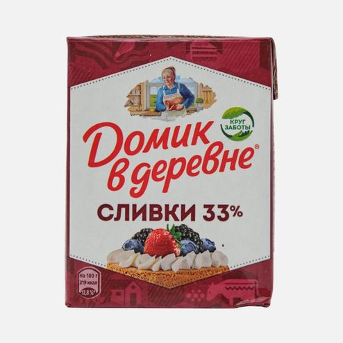 Сливки Домик в деревне питьевые для взбивания стерилиз 33% 200г