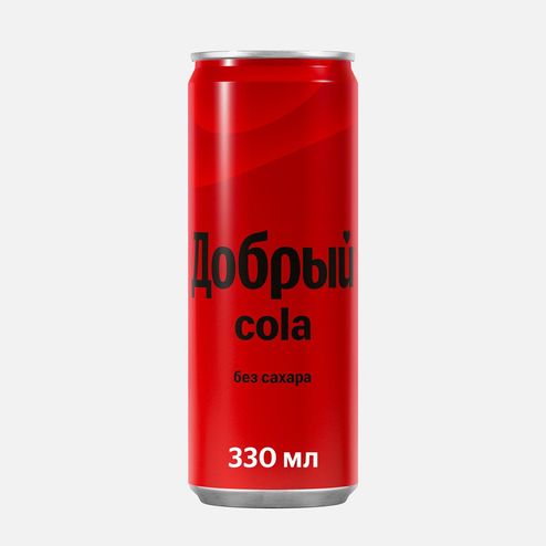 Напиток Добрый Кола без сахара газ ж/б 0,33л