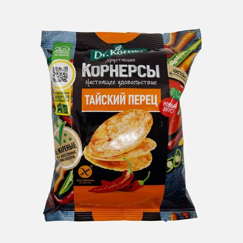 Чипсы Др Корнер Корнерсы кукурузно- рисовые с тайским перцем 50г