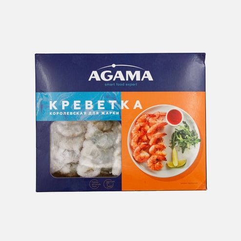 Креветка Агама Королевская для жарки б/г с/м к/к 1000г