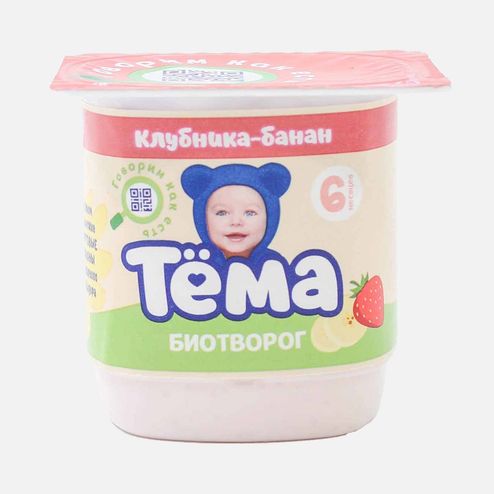 Биотворог Тёма Клубника/Банан с 6мес 4% пл/ст 95г