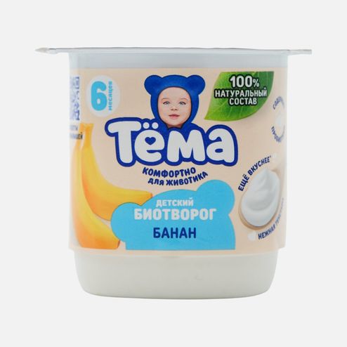 Биотворог Тёма Банан с 6мес 4% пл/ст 95г