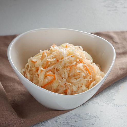 Капуста квашеная с маслом растительным и репчатым луком вес