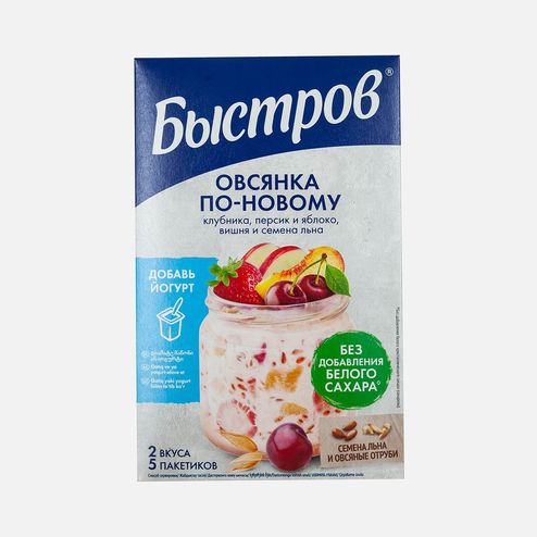 Овсянка по-новому Быстров Ассорти без сахара к/к 175г