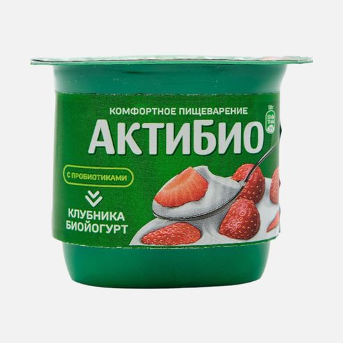 Биойогурт АктиБио Клубника обогащенный 2.9% пл/ст 130г