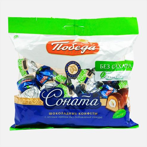 Конфеты Победа вкуса Соната с лесным орехом шок без сах 200г