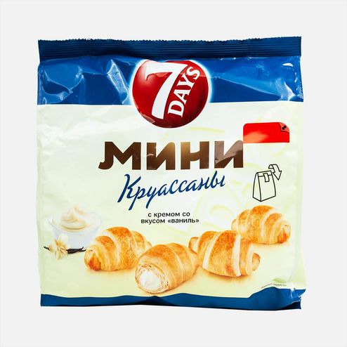 Круассаны 7Дейс Мини с кремом со вкусом ваниль 265г