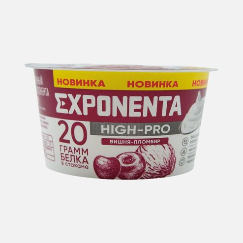 Продукт к/м Экспонента Хай-Про Вишня-пломбир обезжир б/сах 160г