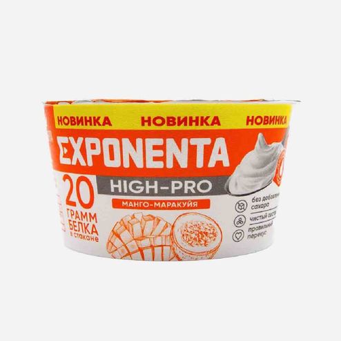 Продукт к/м Экспонента Хай-Про Манго-маракуйя обезжир б/сах 160г