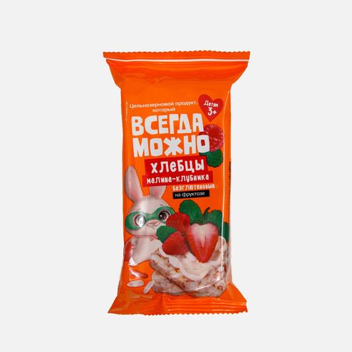 Хлебцы Всегда можно со вкус малины с клубникой безглютеновые 27г