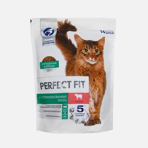 Корм Перфект Фит д/стерилиз кошек Говядина пл/уп 650г
