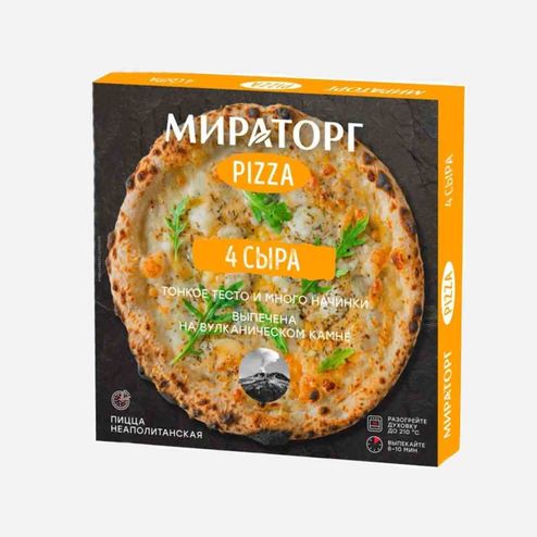 Пицца Мираторг 4 сыра к/к 390г