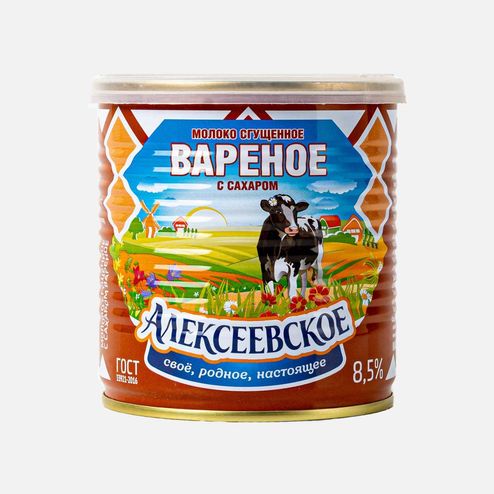Молоко сгущ Алексеевское вареное с сахаром 8.5% ж/б/кл 360г