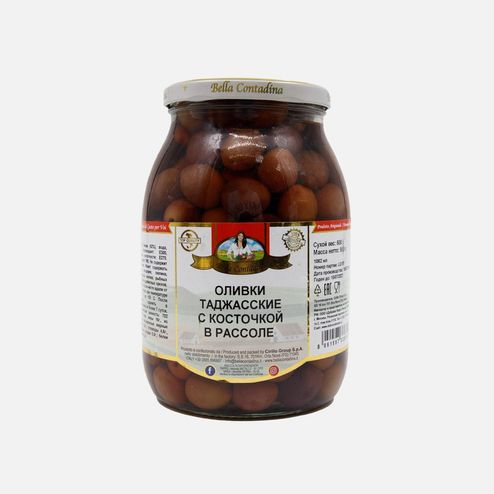Оливки Белла Контадина Таджасские с косточкой в рассоле 900г