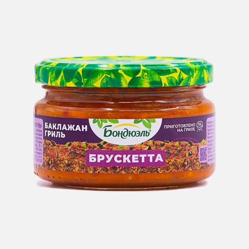 Брускетта Бондюэль Баклажан гриль из баклажан ст/б 220г