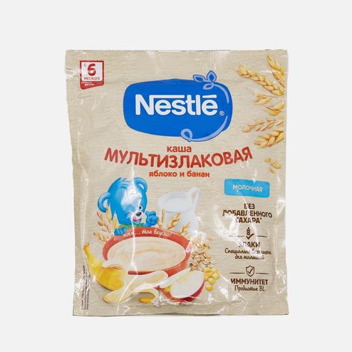 Каша Нестле Мультизлаковая Яблоко/банан молоч с 6мес 200г