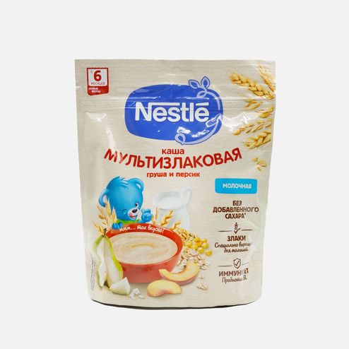 Каша Нестле Мультизлаковая Груша/персик молоч с 6мес 200г