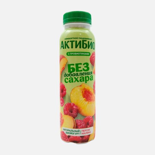 Биойогурт АктиБио Персик-Малина без лактозы без сахара 1.5% 260г