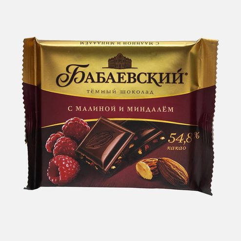 Шоколад Бабаевский темный с малиной и миндалем 70г