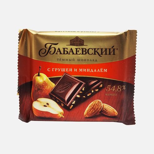 Шоколад Бабаевский темный с грушей и миндалем 70г